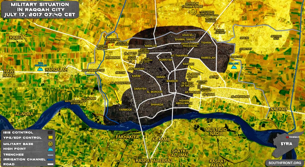 Military Situation In Syrian City Of Raqqah On July 17, 2017 (Map Update)