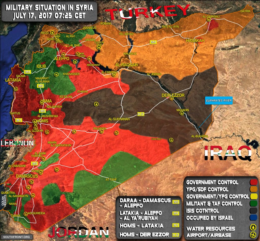 Military Situation In Syria On July 17, 2017 (Map Update)