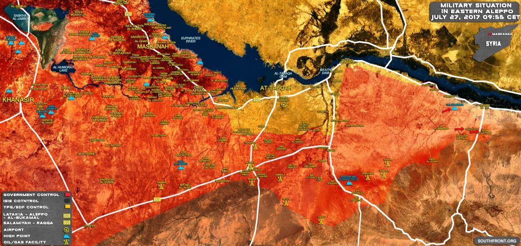 Map Update: Military Situation In Southern Raqqah And Eastern Aleppo After Recent Tiger Forces Advances