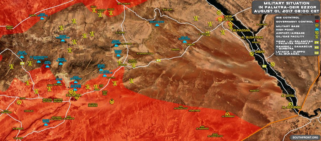 Military Situation In Central Syria On August 1, 2017 (Map Update)