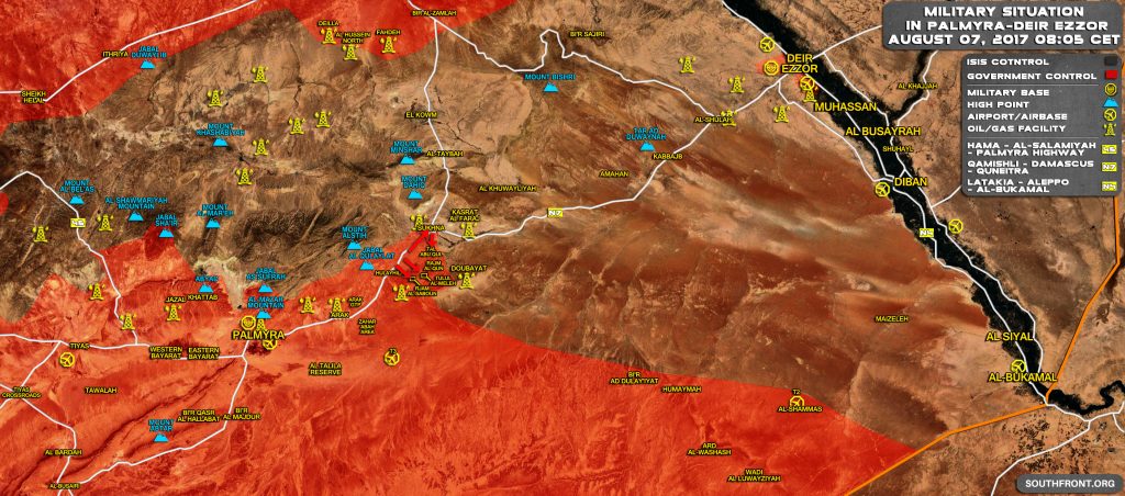 Military Situation In Central Syria On August 7, 2017 (Map Update)