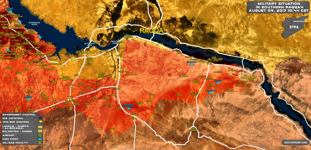 Government Forces Encircling ISIS-held Town Of Maadan In Southern Raqqah (Map Update)