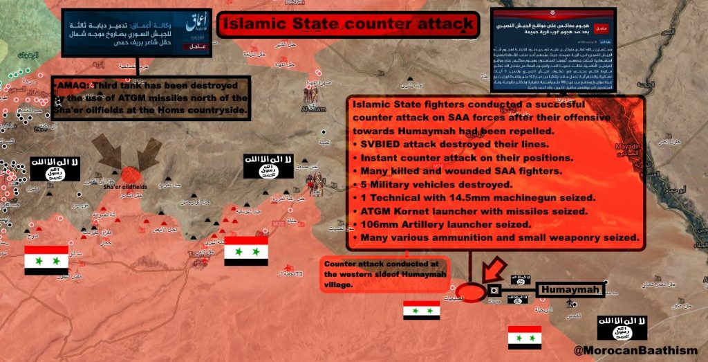 Map Update: ISIS Counter-Attacks Near Humaimah, Intense Fighting Ongoing