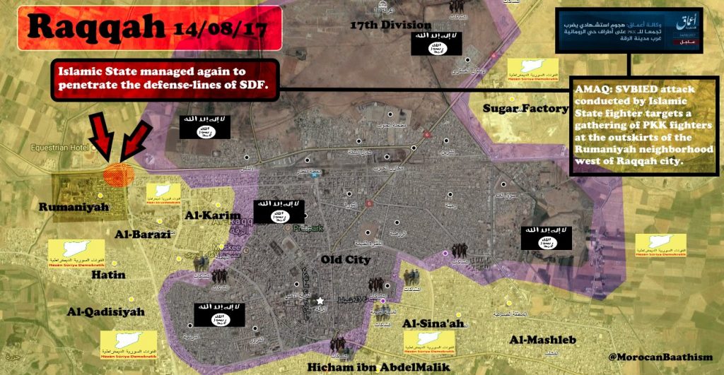 ISIS Activity In Raqqah City On August 14, 2017 (Map Update)