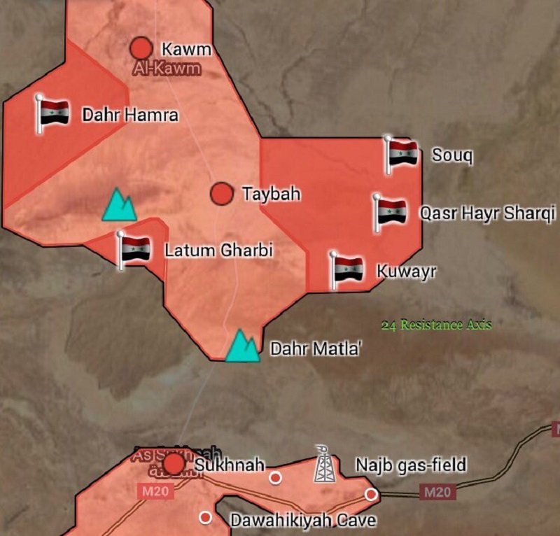Syha Map.pdf Syrian Army Captured More Points North Of Sukhna And East Of Taybah ...