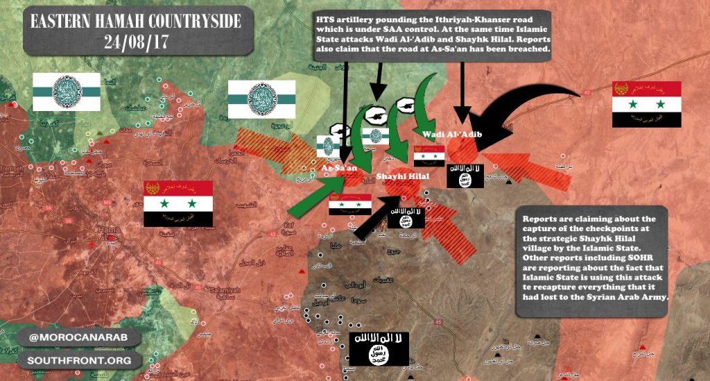 ISIS And 'Moderate Rebels' Unite Efforts Against Syrian Army In Eastern Hama Countryside. Govt Forces Counter-Attack