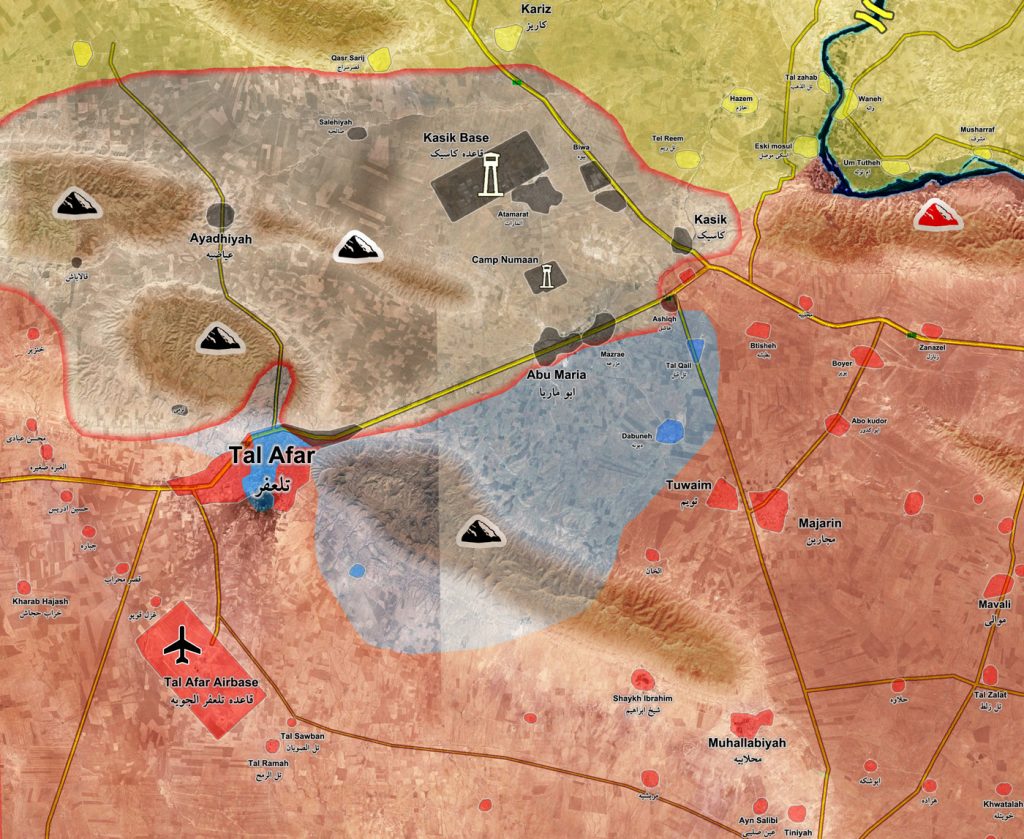 Military Situation In Tal Afar Area In Northern Iraq On August 26, 2017 (Map Update)