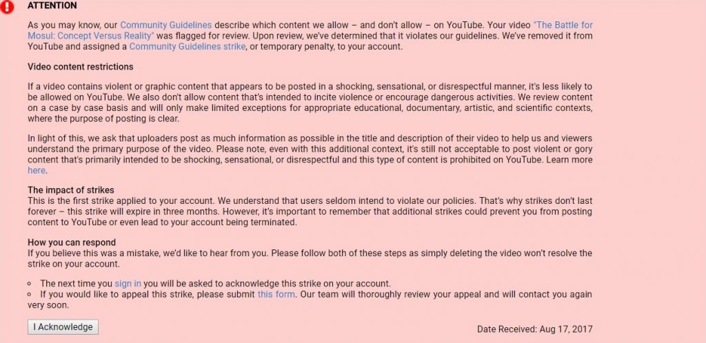 Censorship On Youtube: SouthFront Channel Is Again Under Attack (UPDATED)