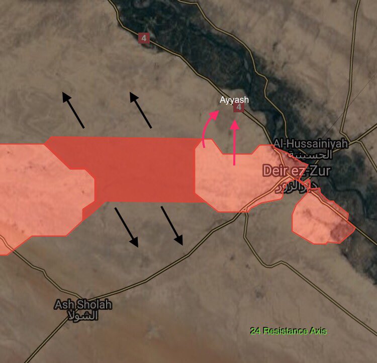 Syrian Army Developing Momentum In Direction Of Ayyash Village Northwest Of Deir Ezzor City (Map)