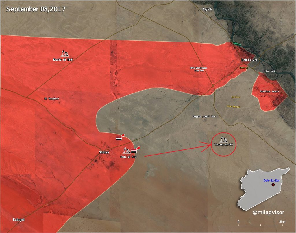 Overview Of Battle For Deir Ezzor City On September 8-9, 2017 (Map)