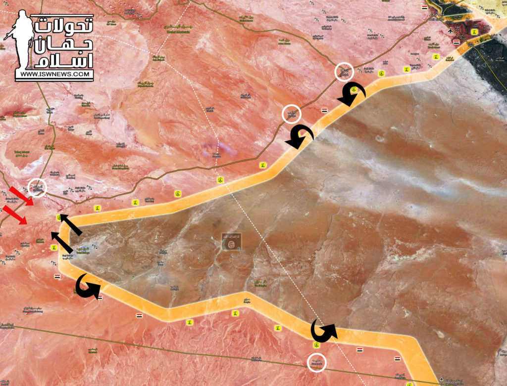 Military Situation In Central Syria After Army Repelled ISIS Attack On Palmyra-Deir Ezzor Highway (Map)