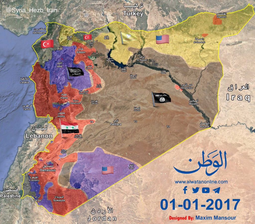 Map Comparison: Military Situation In Syria - January 1, 2017 Vs September 5, 2017