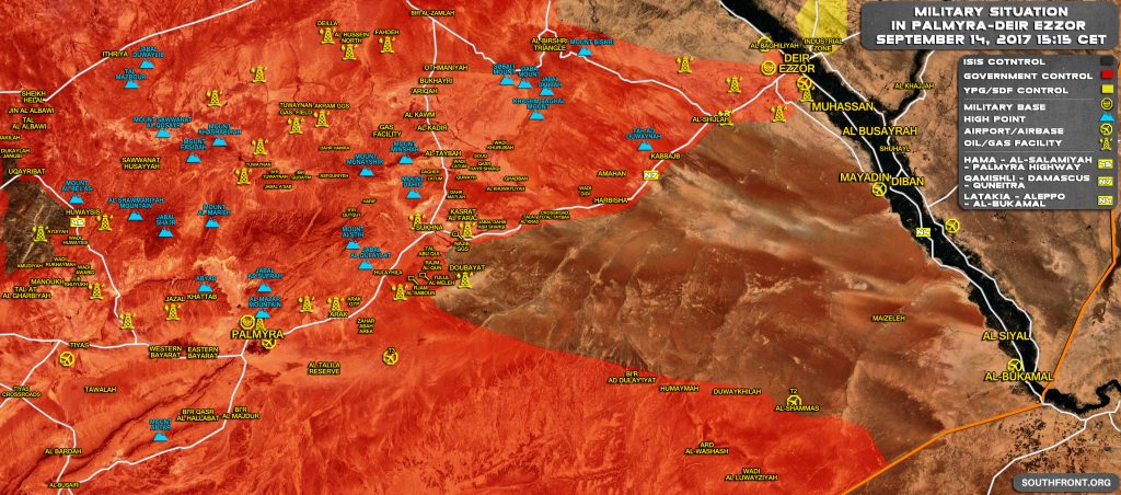 Military Situation In Central Syria On September 14, 2017 (Map Update)