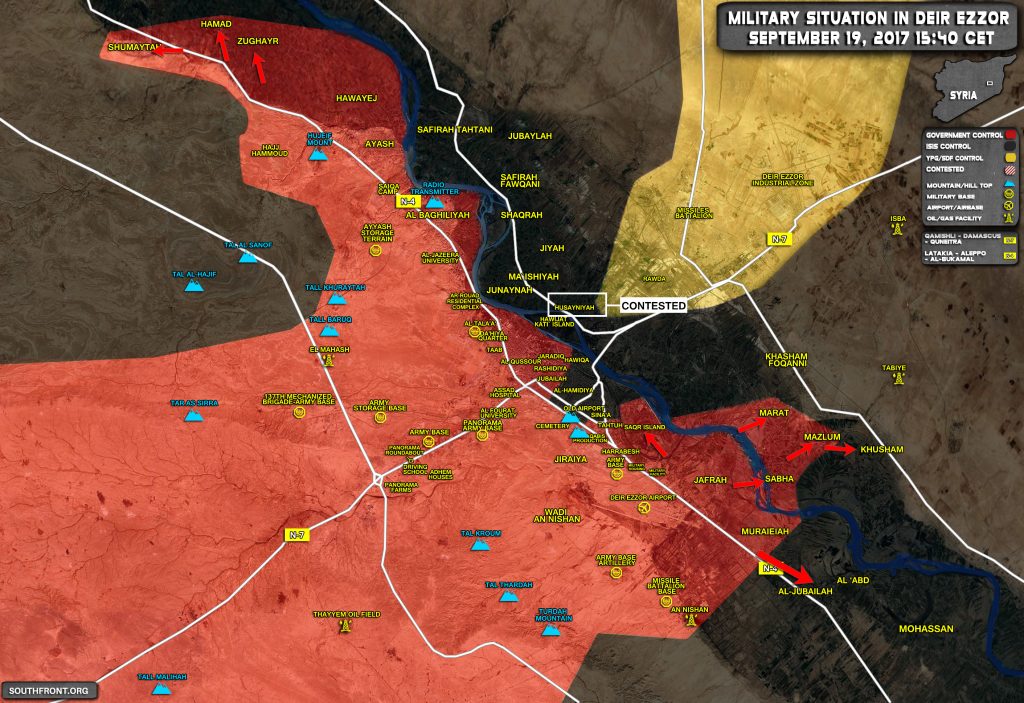 Overview Of Battle For Deir Ezzor On September 19, 2017 (Maps, Video)