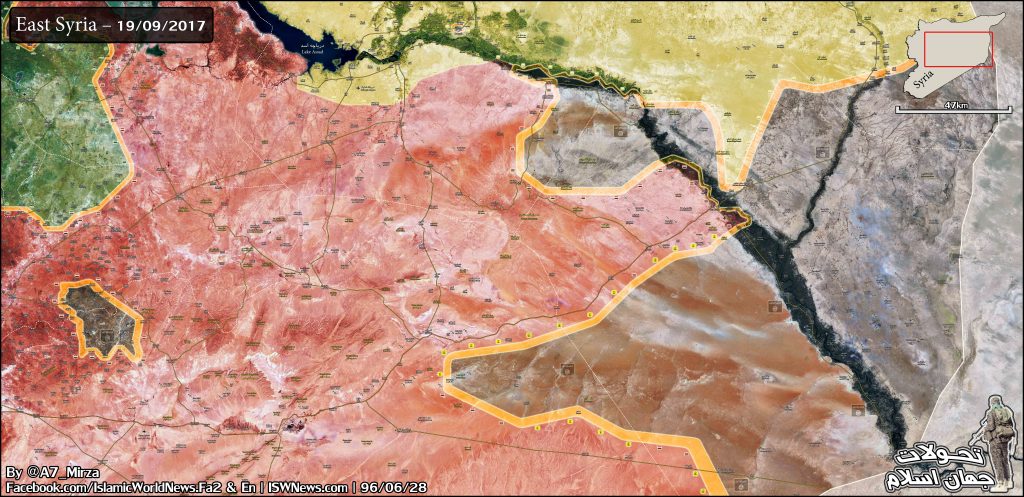 Map Update: Military Situation In Central Syria As Government Forces Push Against ISIS In Deir Ezzor