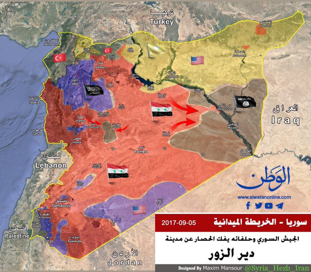 Map Comparison: Military Situation In Syria - January 1, 2017 Vs September 5, 2017