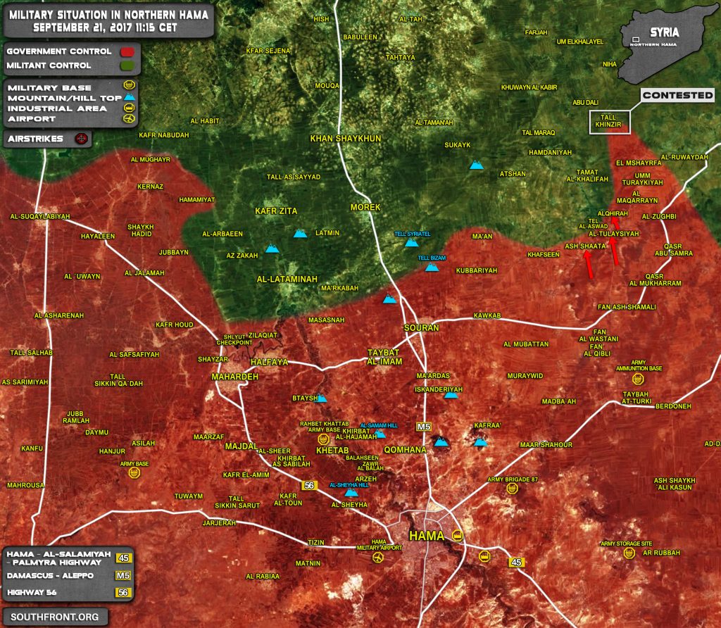 Military Situation In Northern Hama After Failed Al-Qaeda Attack Against Syrian Government Forces (Map)