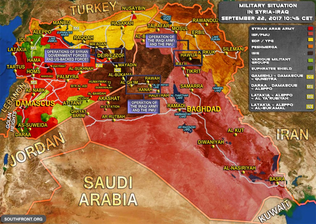 Military Situation In Syria And Iraq As ISIS Crumbles Under Pressure On Multiple Frontlines (Map)