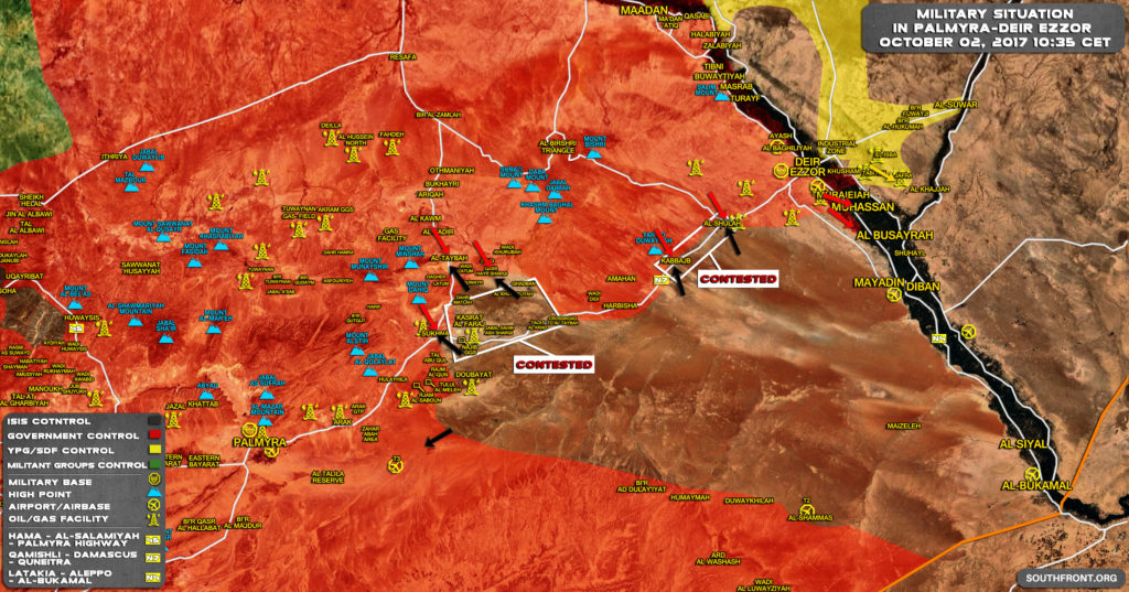 Military Situation In Central Syria On October 2, 2017 (Map)