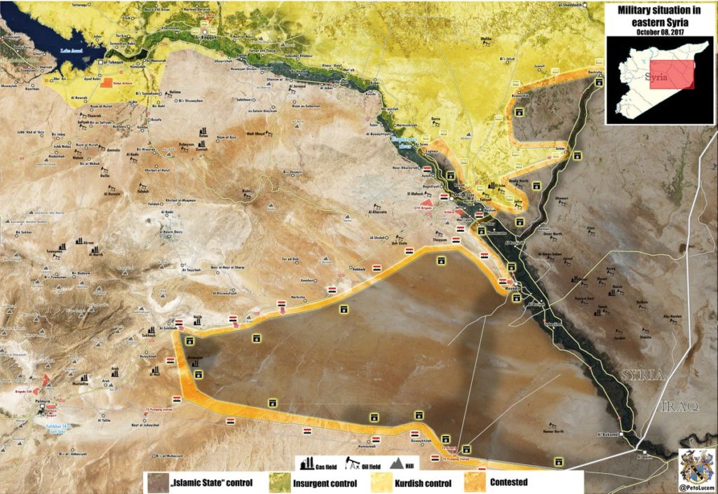 Map: Military Situation In Central Syria After Government Forces Restored Control Over Palmyra-Deir Ezzor Highway