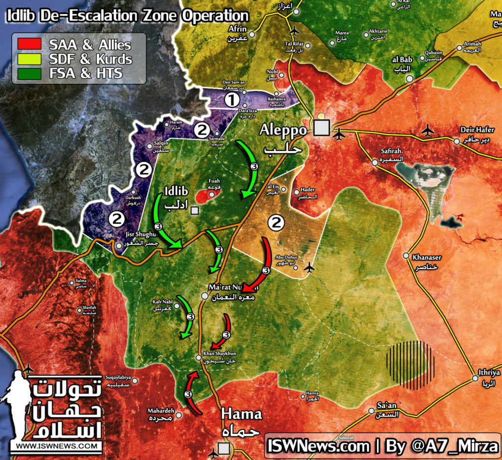 Map Update: Possible Scenario Of "De-Escalation Zone" Operation In Syria's Idlib Province