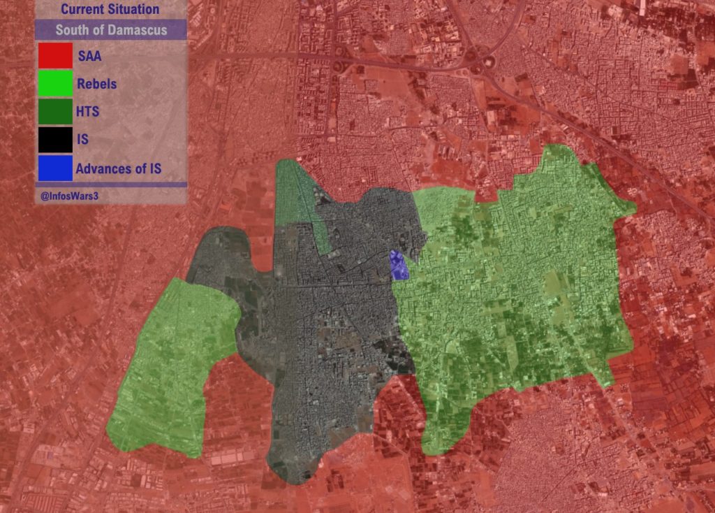 Map Update: Military Situation South Of Damascus After Recent Advances Of ISIS Against Local Rebels