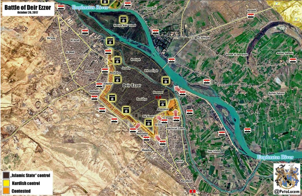 Map Update: Military Situation In Syrian City Of Deir Ezzor On October 26, 2017