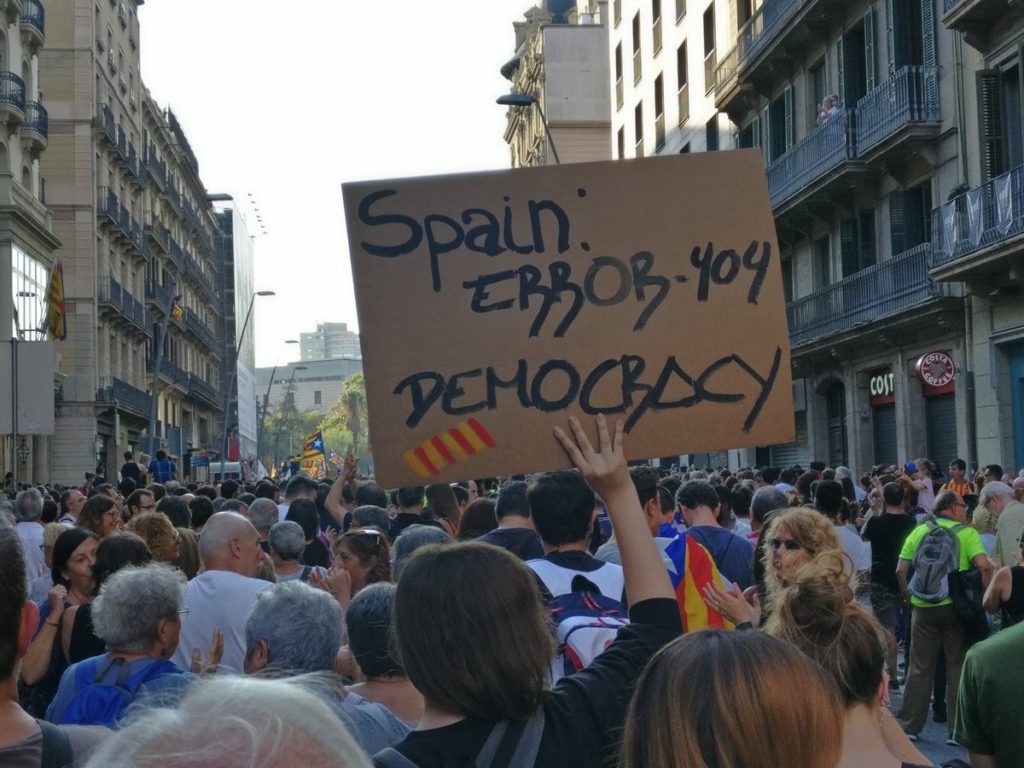 Thousands Protest In Barselona Over Police Violence During Catalan Independence Referendum