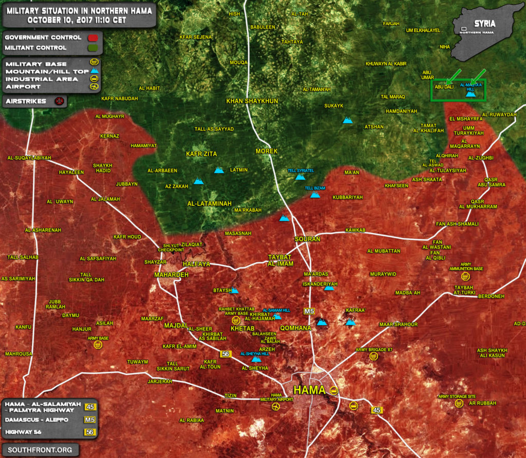 Military Situation In Northern Hama On October 10, 2017 (Map Update)