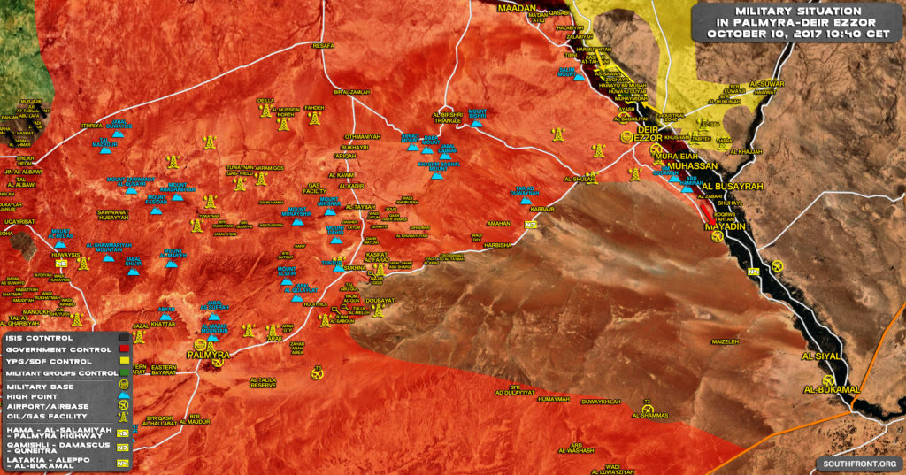 Military Situation In Central Syria On October 10, 2017 (Map Update)