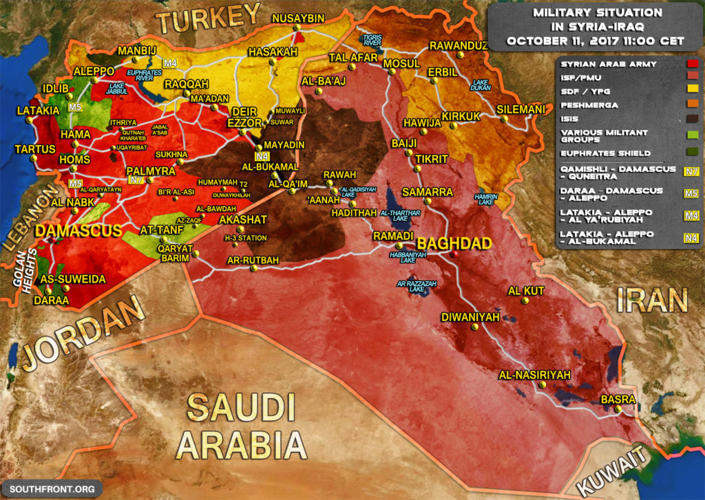 Military Situation In Syria And Iraq On October 11, 2017 (Map Update)