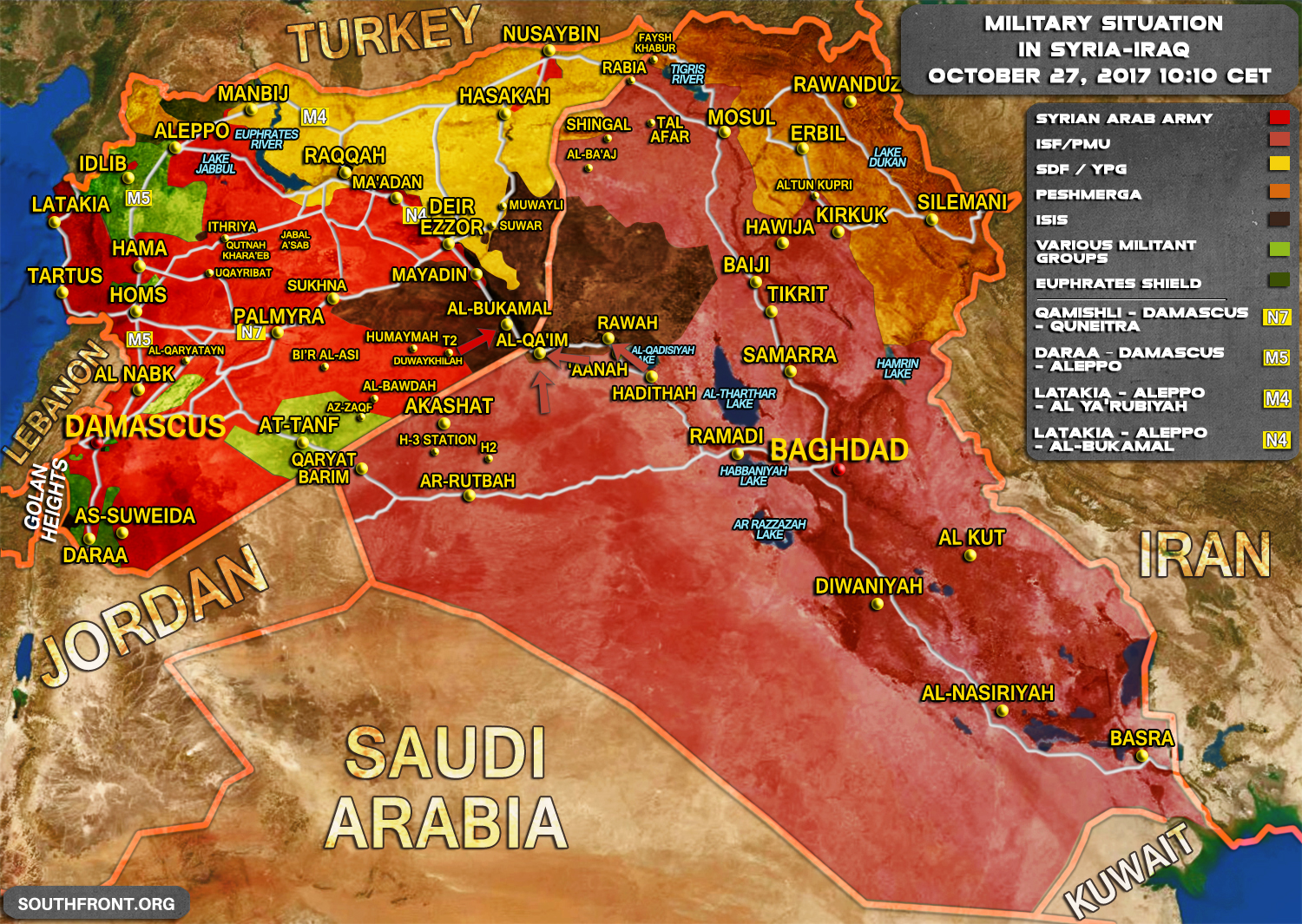 Syrian Army Deploys In Only 40km From Al-Bukamal City