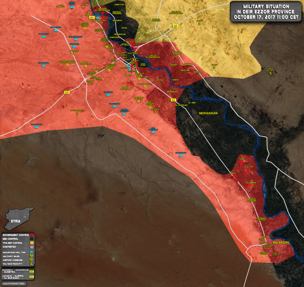 Syrian Army Advances On Western Bank Of Euphrates, ISIS Starts Retreating From Mohassan (Map)