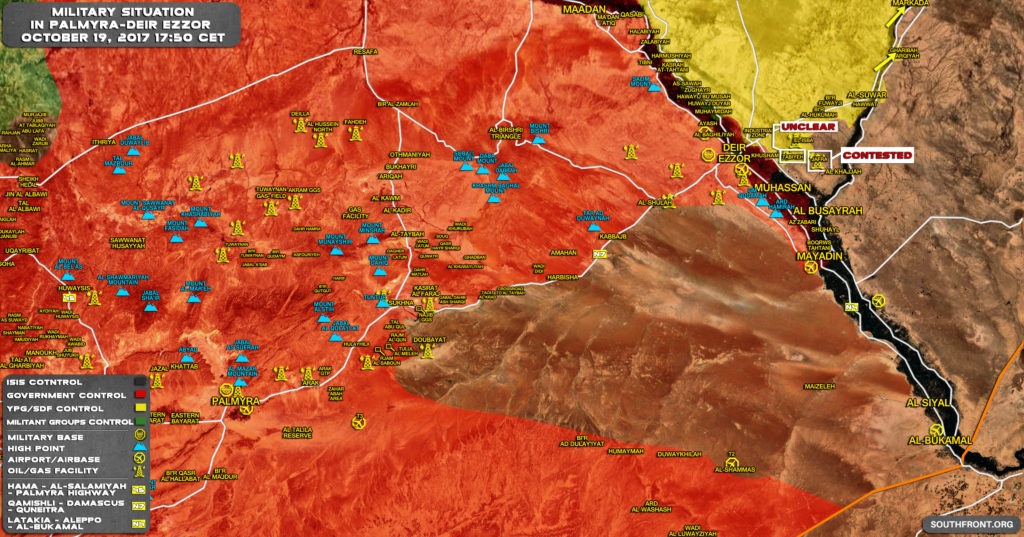 Military Situation In Central Syria On October 19, 2017 (Map Update)