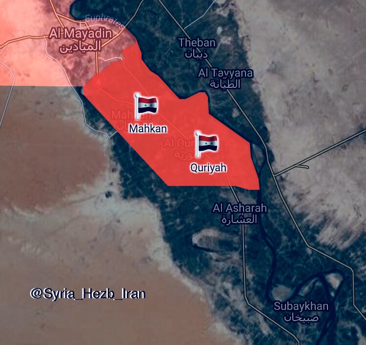 Maps: Syrian Army Advances From Mayadin Towards ISIS Border Stronghold Of Al-Bukamal