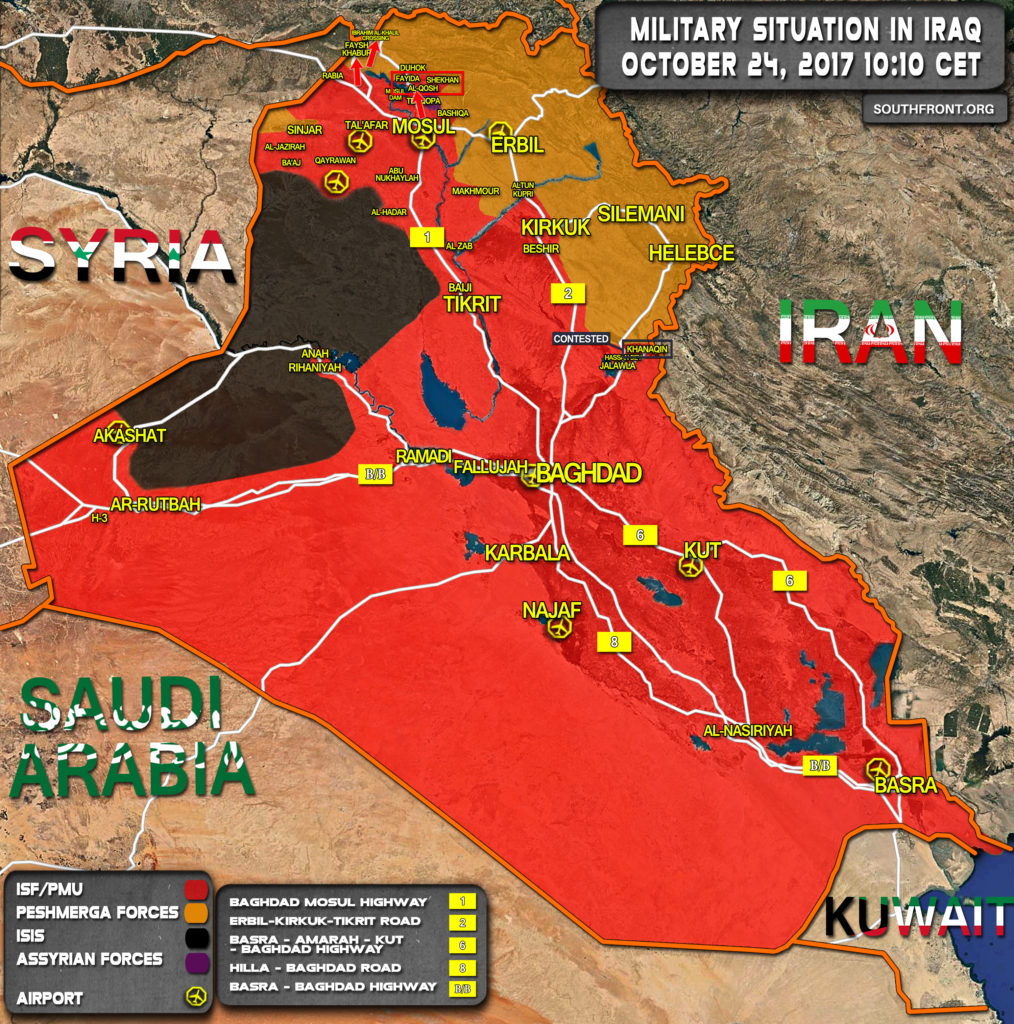 Iraqi Army Advances On Kurdistan Region's Border Crossing With Turkey (Map)