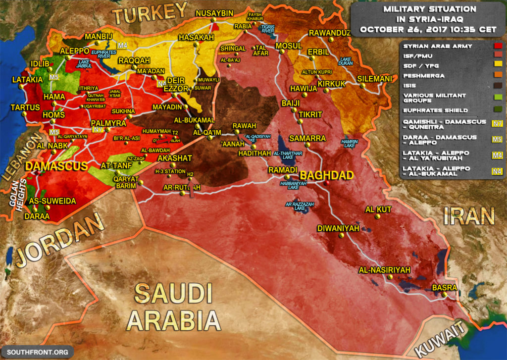 Syrian And Iraqi Forces Push Towards ISIS Border Strongholds At Deir Ezzor-Baghdad Highway, Make Important Gains (Map)