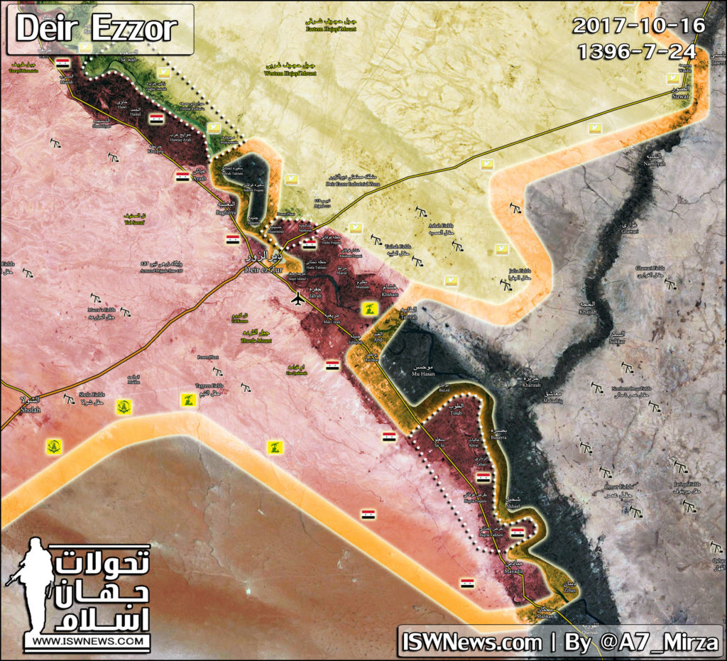 Map Update: Military Situation In Deir Ezzor Countryside On October 16, 2017