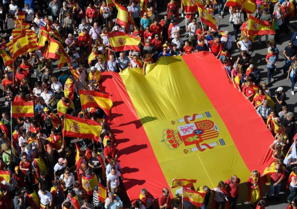 Thousands Of People Protest Catalonia’s Secession From Spain In Barcelona