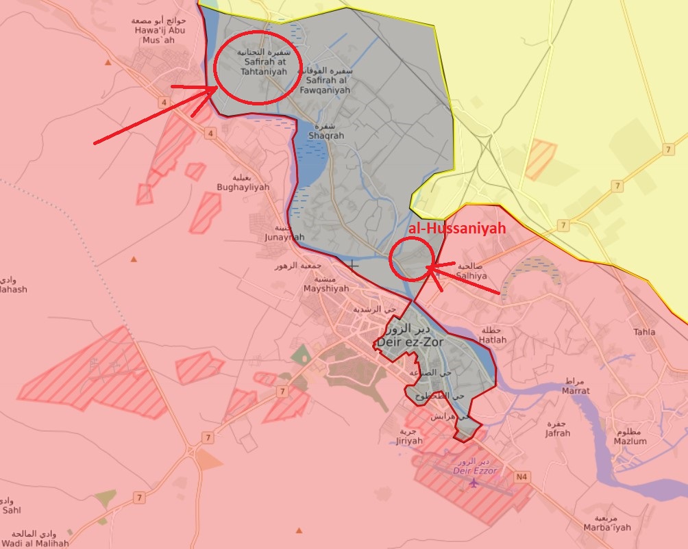 Syrian Army Takes Control Of Al-Husayniyah And Safirah at-Tahtaniyah North Of Deir Ezzor, Advances Inside City