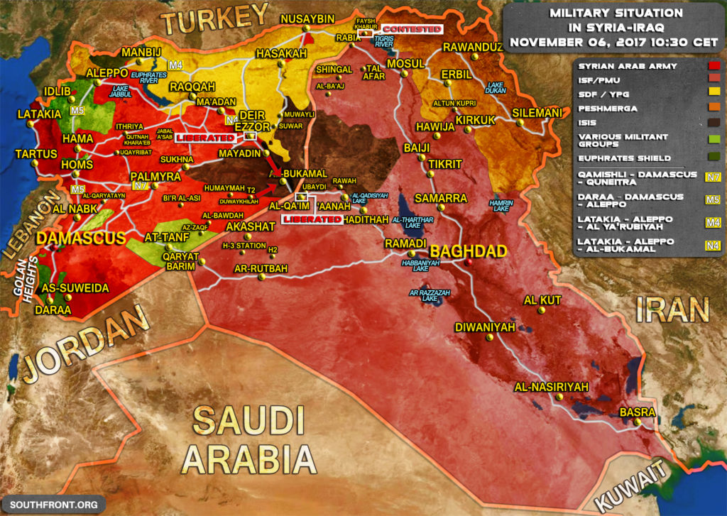 Military Situation In Syria And Iraq On October 6, 2017 (Map Update)