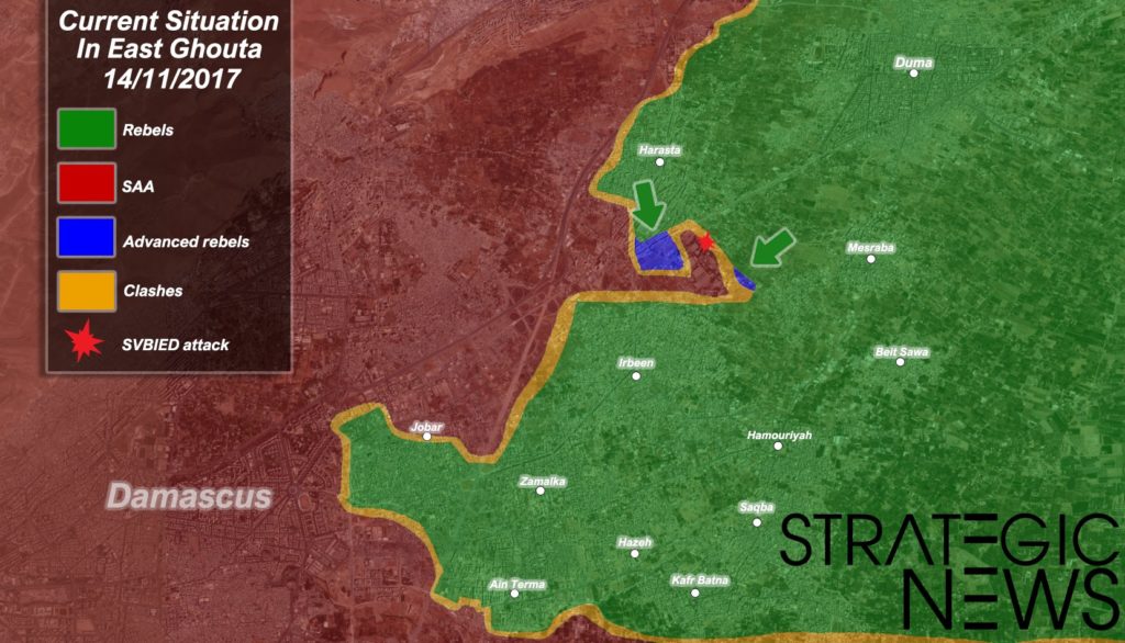 Map Update: Militants Advance Against Syrian Army In In Eastern Ghouta