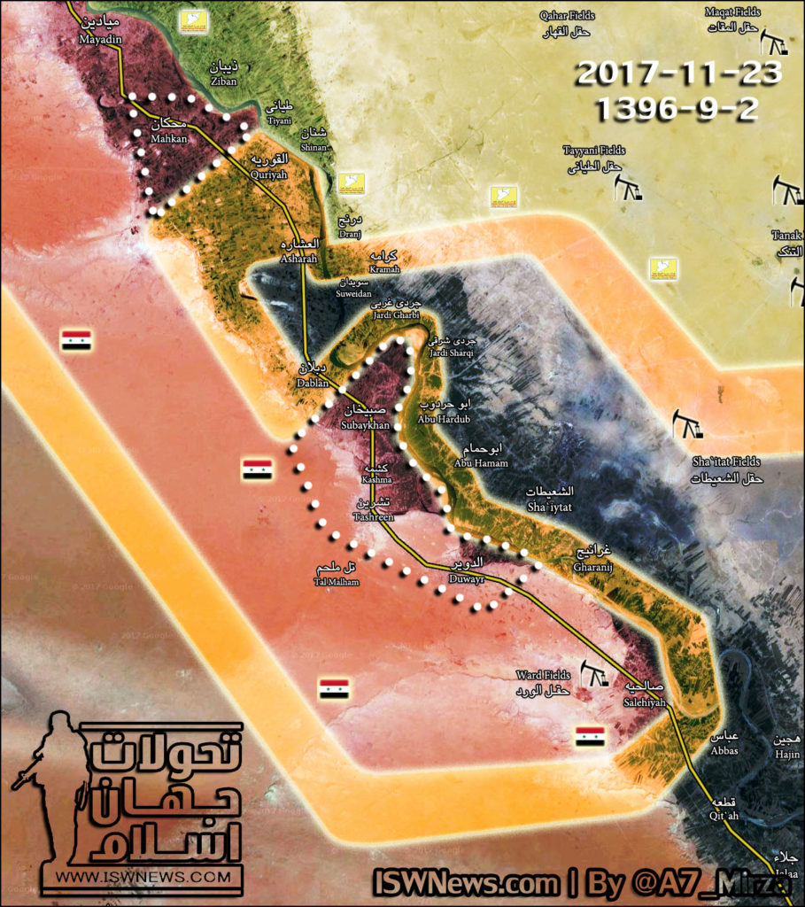 Map Update: Military Situation South Of Al-Mayadin After Recent Tiger Forces Advances