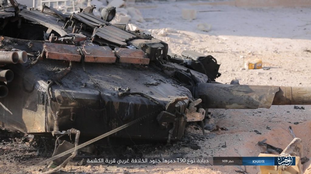 ISIS Ambushed Tiger Forces Convoy South Of al-Mayadin. T-90 Battle Tank Destroyed (Photos)