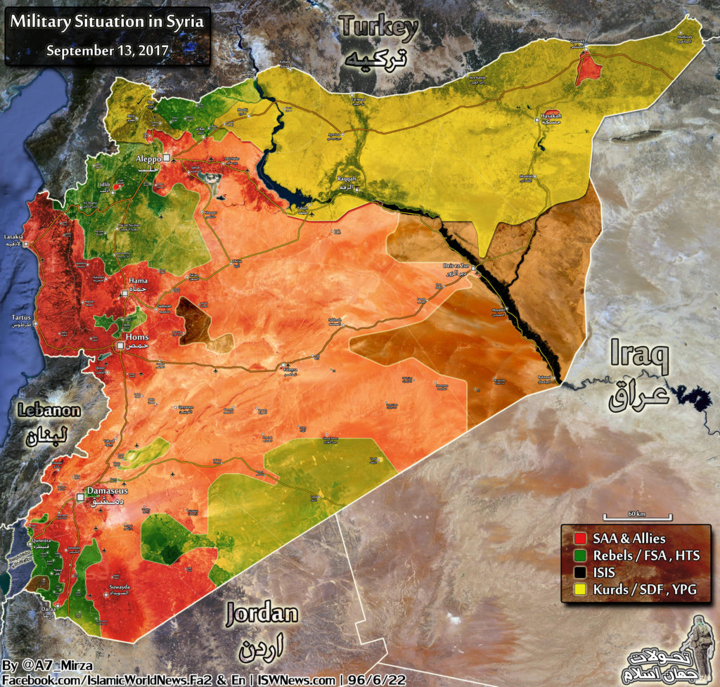 Map Comparison: Military Situation In Syria On November 20 And September 13, 2017