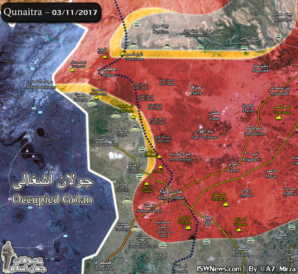 Map Update: Military Situation North Of Golan Heights After Syrian Forces Repelled Al-Qaeda Attack