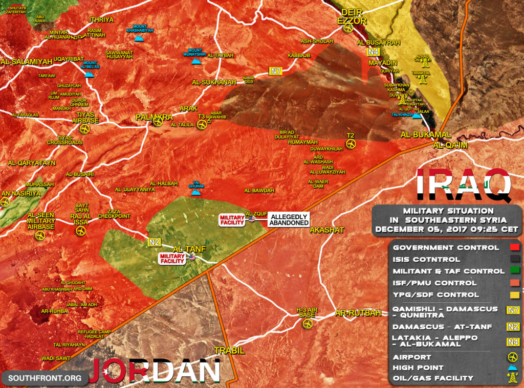 Military Situation In Southeastern Syria On December 5, 2017 (Map Update)