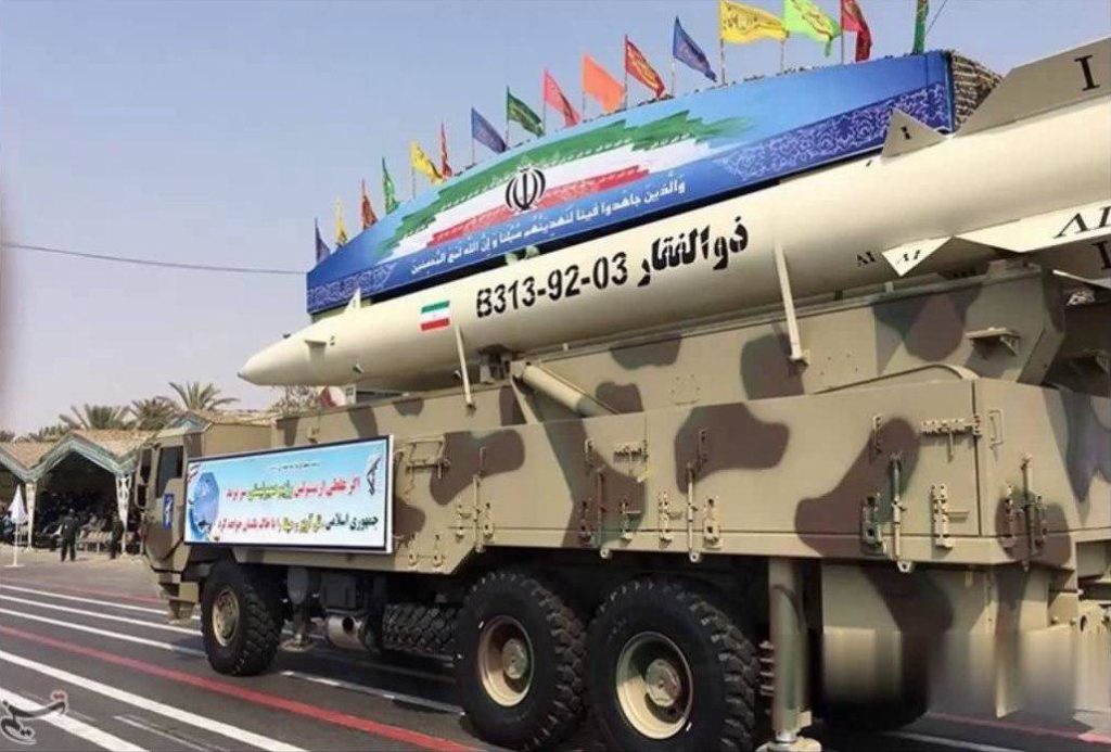 In Photos: Zolfaghar Ballistic Missile Is Showcased In Front Of Amirkabir University of Technology In Teheran