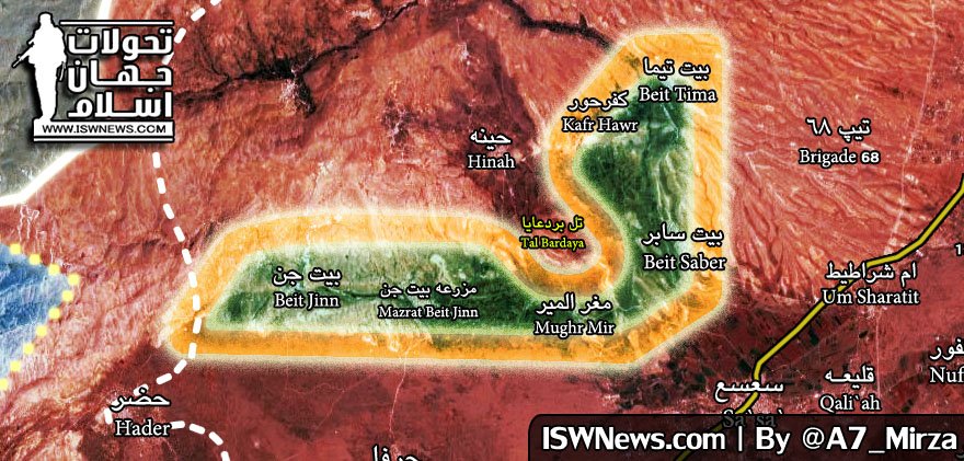 Map Update: Military Situation In Beit Jinn Pocket In Southern Syria