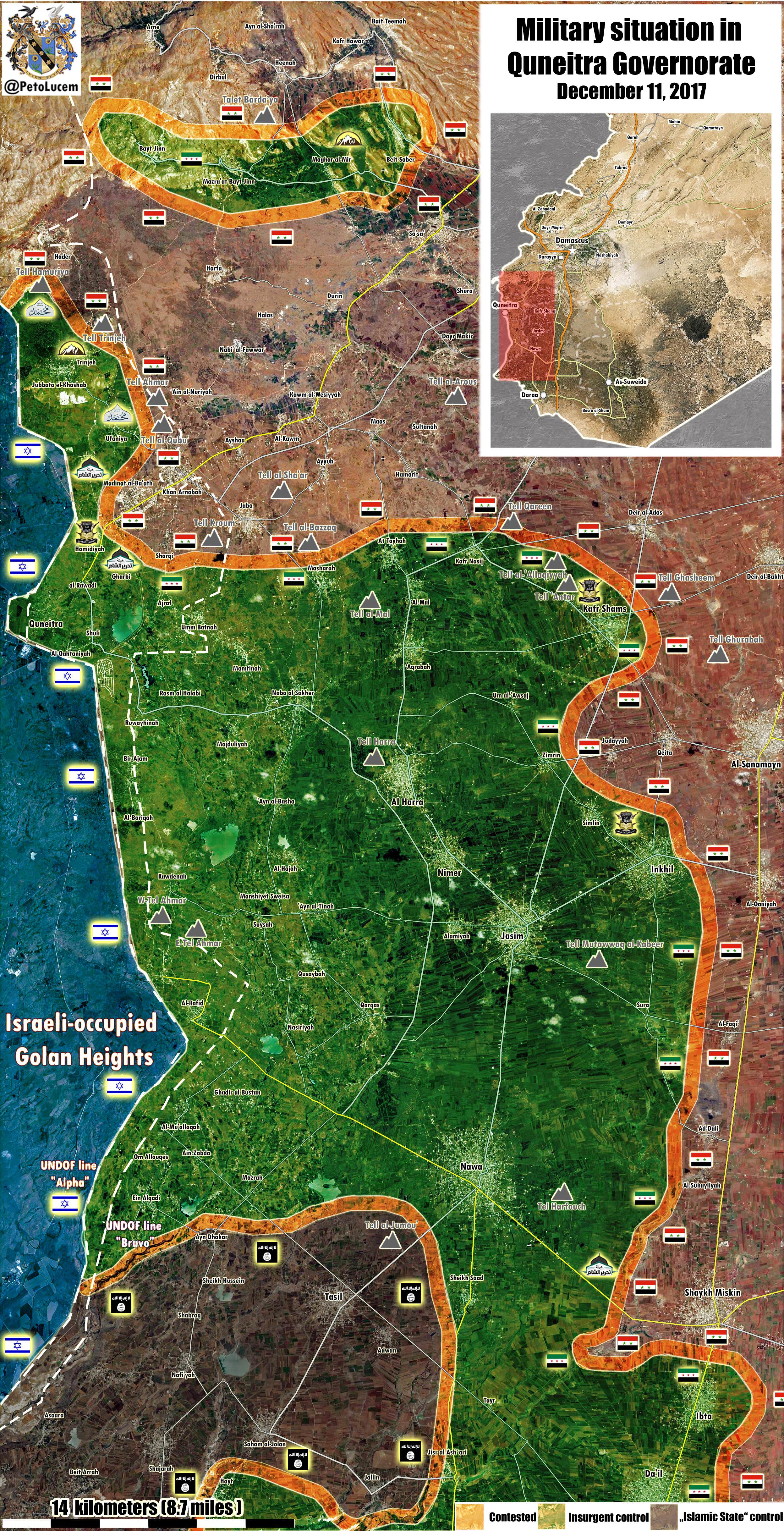 Syria Map Update: Military Situation In Province Of Quneitra